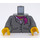 LEGO Donker Steengrijs Torso met Jacket, Pink Blouse, en Magenta Sjaal (76382 / 88585)