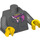 LEGO Dark Stone Gray Torso with Jacket, Pink Blouse, and Magenta Scarf (76382 / 88585)