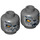 LEGO Dark Stone Gray Wakz with Flat Silver Armor Head (Recessed Solid Stud) (3626 / 12874)