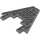 LEGO Mørk steingrå Kile Plate 8 x 8 med 3 x 4 UtskjæRing (6104)