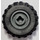 LEGO Dark Stone Gray Wheel Rim Wide Ø11 x 12 with Notched Hole with Tire 21mm D. x 12mm - Offset Tread Small Wide with Slightly Bevelled Edge and no Band