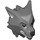 LEGO Dark Stone Gray Wolf Head with Gray Fur  (20613 / 21718)