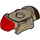 LEGO Dunkel Beige Armour mit Gebogen Shoulders mit Izzy Hawthorne rot und Schwarz (78643 / 93502)