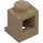 LEGO Mørk beige Kloss 1 x 1 med Frontlys (4070 / 30069)