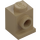 LEGO Mørk beige Kloss 1 x 1 med Frontlys (4070 / 30069)