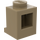 LEGO Donker Zandbruin Steen 1 x 1 met Koplamp en Slot (4070 / 30069)