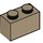 LEGO Donker Zandbruin Steen 1 x 2 met buis aan de onderzijde (3004 / 93792)