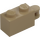 LEGO Mørk beige Kloss 1 x 2 med Hengsel Shaft (Skylleaksel) (34816)