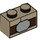 LEGO Dark Tan Brick 1 x 2 with Silver belt buckle, brown belt with Bottom Tube (3004 / 42802)