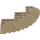 LEGO Donker zandbruin Steen 10 x 10 Rond Hoek met Tapered Rand (58846)