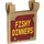 LEGO Donker Zandbruin Vlag 2 x 2 met Brews en Stews Fishy Dinners Sticker met uitlopende rand (80326)