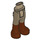 LEGO Dunkel Beige Hüfte mit Pants mit Reddish Brown Boots mit dickem Scharnier (16925 / 35573)