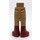 LEGO Dunkles Beige Hüfte mit Pants mit Reddish Braun Boots mit dünnem Scharnier (2277 / 67074)