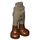 LEGO Dunkel Beige Hüfte mit Pants mit Reddish Brown Boots mit dünnem Scharnier (2277 / 67074)