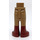LEGO Dunkel Beige Hüfte mit Pants mit Reddish Brown Boots mit dünnem Scharnier (2277 / 67074)