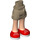 LEGO Dunkel Beige Hüfte mit Rolled Oben Shorts mit rot Shoes mit dickem Scharnier (11403)