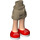 LEGO Dark Tan Hip with Rolled Up Shorts with Red Shoes with Thick Hinge (11403 / 35556)