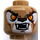 LEGO Donker zandbruin Longtooth Hoofd (Verzonken solide nop) (3626 / 12772)