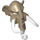 LEGO Dunkel Beige Mammoth Maske mit Tusks mit Lavender Trunk Wounds (17429 / 20918)