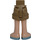 LEGO Dark Tan Minidoll Hip with Rolled Up Shorts with Blue Sandals (Thin Hinge) (36198)