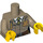 LEGO Tan foncé Minifigure Torse Sheriff Uniform avec Badge, Braid, Courroie, et Olive Tie (76382 / 88585)