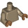 LEGO Beige scuro Liscio Busto con Beige scuro Braccia e Medium Dark Carne Mani (973 / 76382)