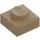 LEGO Dunkel Beige Platte 1 x 1 mit Verpixelt Witch Gesicht (3024)