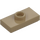 LEGO Mörk Gulbrun Platta 1 x 2 med 1 Knopp (med spår och nedre knopphållare) (15573 / 78823)