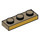 LEGO Donker Zandbruin Plaat 1 x 3 met Vlak Gold Lang Rand (3623 / 69172)