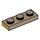 LEGO Dunkel Beige Platte 1 x 3 mit Eben Gold Kurz Kante (3623 / 69174)