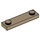 LEGO Dark Tan Plate 1 x 4 with Two Studs without Groove (92593)