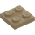 LEGO Mörk Gulbrun Platta 2 x 2 (3022 / 94148)