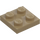 LEGO Dark Tan Plate 2 x 2 (3022 / 94148)