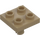 LEGO Dark Tan Plate 2 x 2 with Bottom Pin (No Holes) (2476 / 48241)