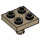 LEGO Donker Zandbruin Plaat 2 x 2 met Onderzijde Pin (Geen gaten) (2476 / 48241)