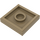 LEGO Donker Zandbruin Plaat 2 x 2 met groef en 1 Midden Stud (23893 / 87580)