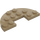 LEGO Donker zandbruin Plaat 3 x 6 Rond Halve Cirkel met Uitsparing (18646)