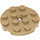 LEGO Dark Tan Plate 4 x 4 Round with Hole and Snapstud (60474)