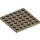 LEGO Donker zandbruin Plaat 6 x 6 (3958)