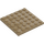 LEGO Mørk beige Plate 6 x 6 (3958)