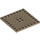 LEGO Dunkel Beige Platte 8 x 8 mit Gitter (Loch in der Mitte) (4047 / 4151)