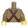 LEGO Dark Tan Shirt with Reddish Brown Bib Overalls Torso (973 / 76382)