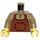 LEGO Dark Tan Shirt with Reddish Brown Bib Overalls Torso (973 / 76382)