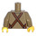 LEGO Tan foncé Shirt avec Reddish Brown Bib Overalls Torse (973 / 76382)