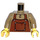 LEGO Dunkel Beige Shirt mit Reddish Brown Bib Overalls Torso (973 / 76382)