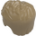 LEGO Dunkles Beige Kurz Brushed Der Rücken Wellig Haar (23186)