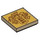 LEGO Dunkel Beige Fliese 2 x 2 mit Gold Disney Castle Crest mit Nut (3068 / 104295)