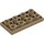 LEGO Dark Tan Tile 2 x 4 Inverted (3395)