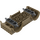 LEGO Donker Zandbruin Voertuig Basis 8 x 16 x 2.5 met Dark Stone Grijs Wiel Holders met 5 Gaten (65094)