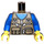 LEGO Donker zandbruin Vest Jasje met Zip Pockets en Donker azuurblauw Armen Torso (973 / 76382)